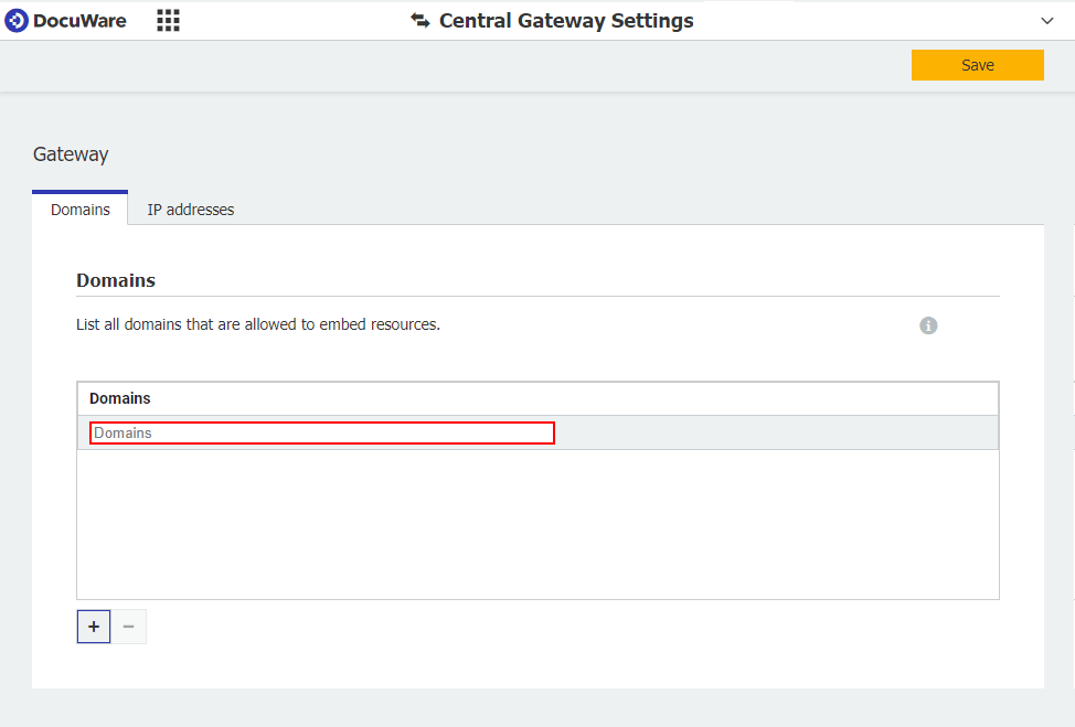 Central Gateway settings and instructions